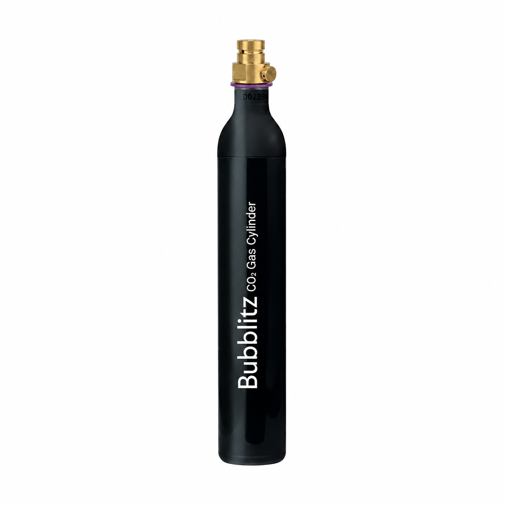 Bubblitz Quick Connect CO₂ cylinder centered on white background