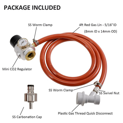 CO₂ Carbonation System – Mini Regulator &amp; Ball Lock