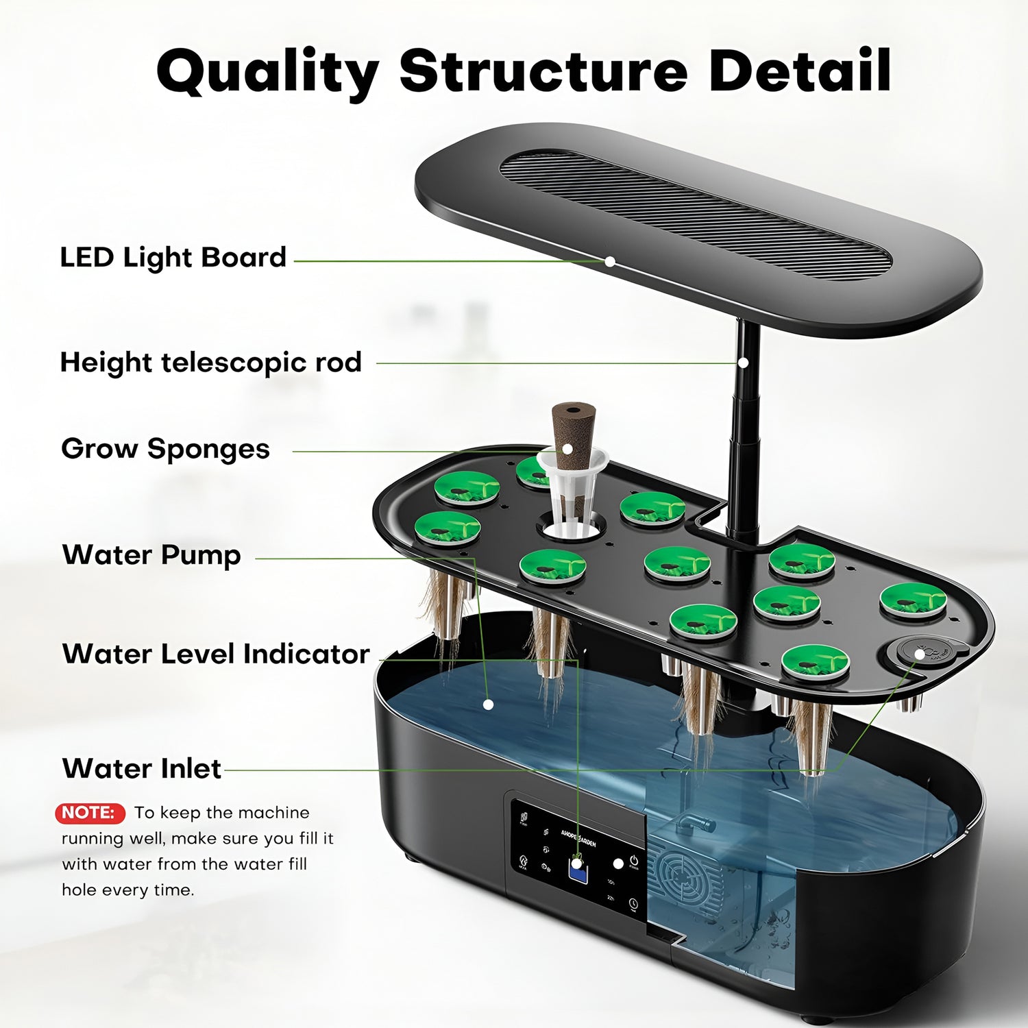 12-Pod Smart Hydroponics Growing System — Indoor Garden