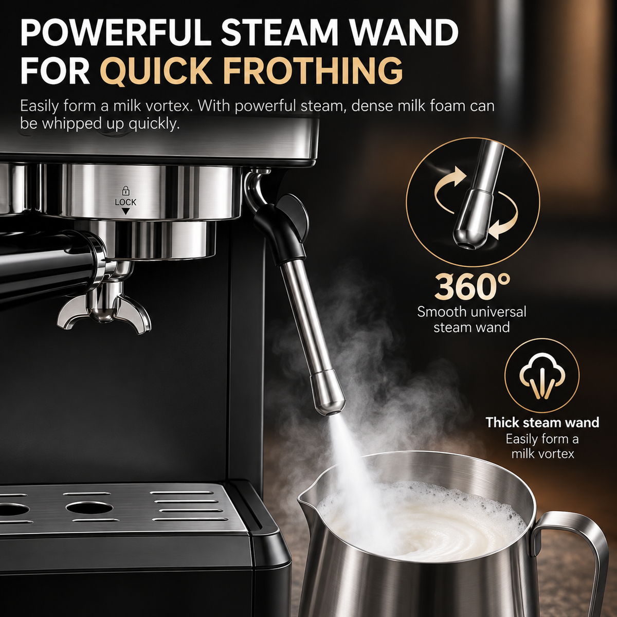 Bubblitz Barista Coffee Machine – Espresso, Grinder and Milk Frother