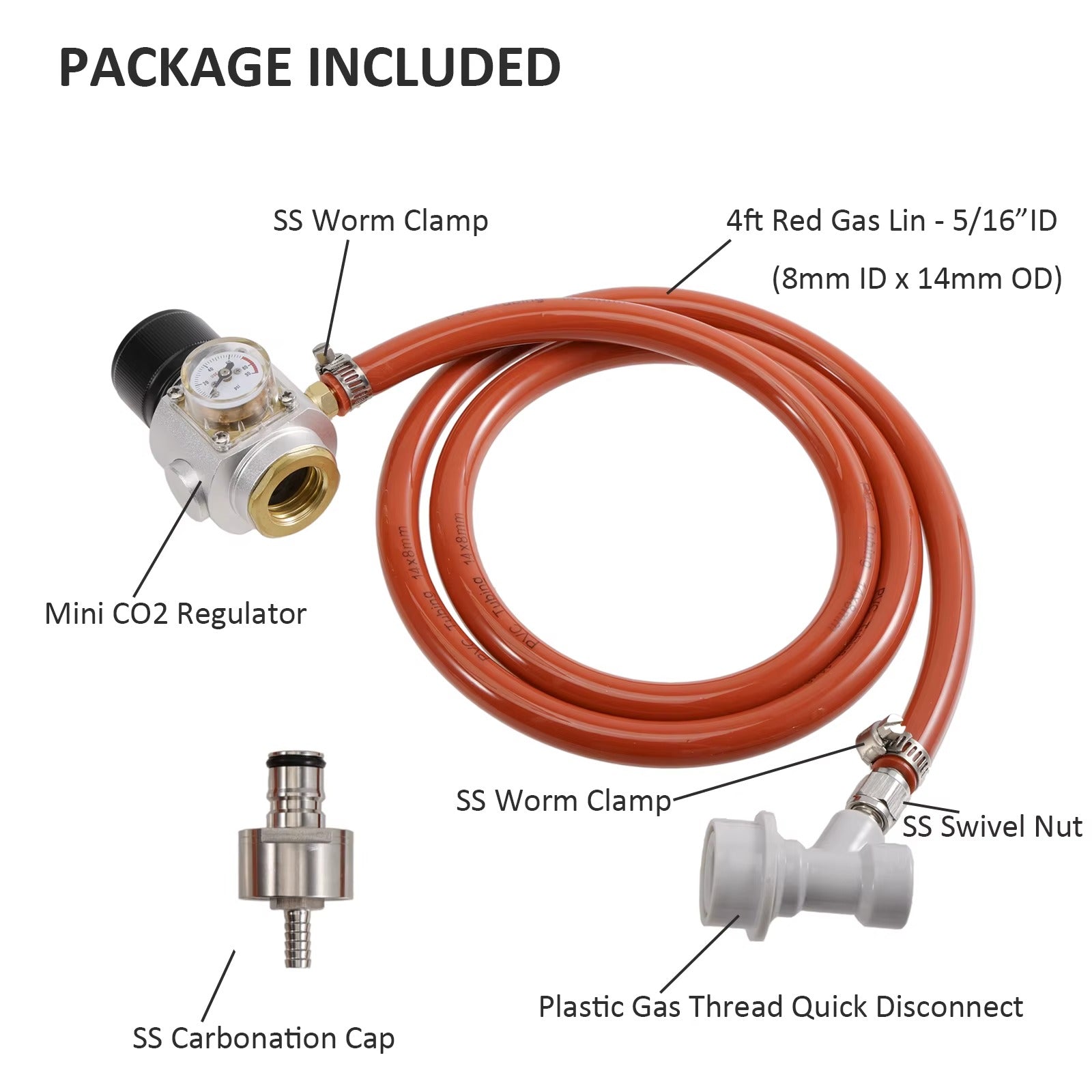 CO₂ Carbonation System – Mini Regulator &amp; Ball Lock
