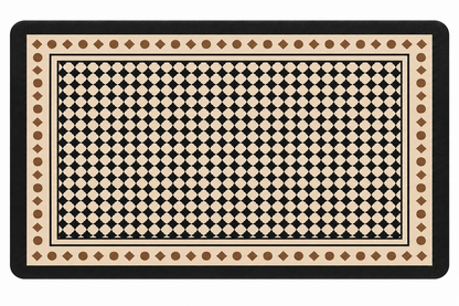 Bubblitz Coffee Machine Mat – Black &amp; Beige Geometric